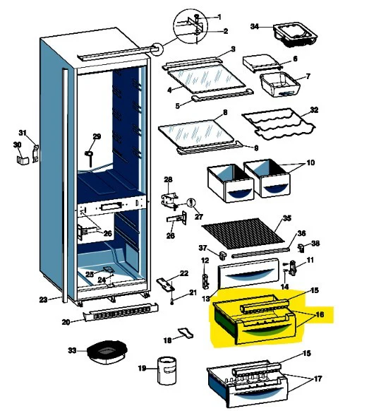 Gaveta Frigorifico Indesit 384X162X342 - C00283232 - Image 4