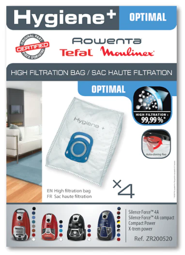 Kit de 4 Sacos de Aspirador Rowenta ZR200520 - 1600005060