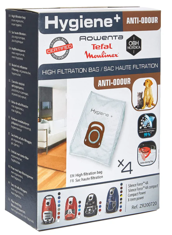 Kit de 4 sacos para aspirador Rowenta - ZR200720