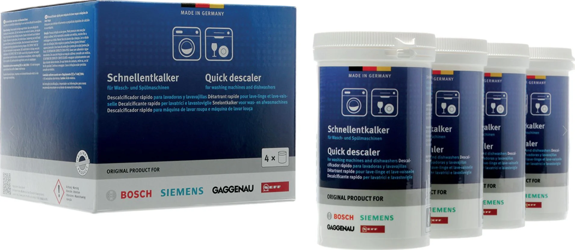 kit de 4 unidade de descalcificador para maquina de roupa e loiça (250g) - 00311922
