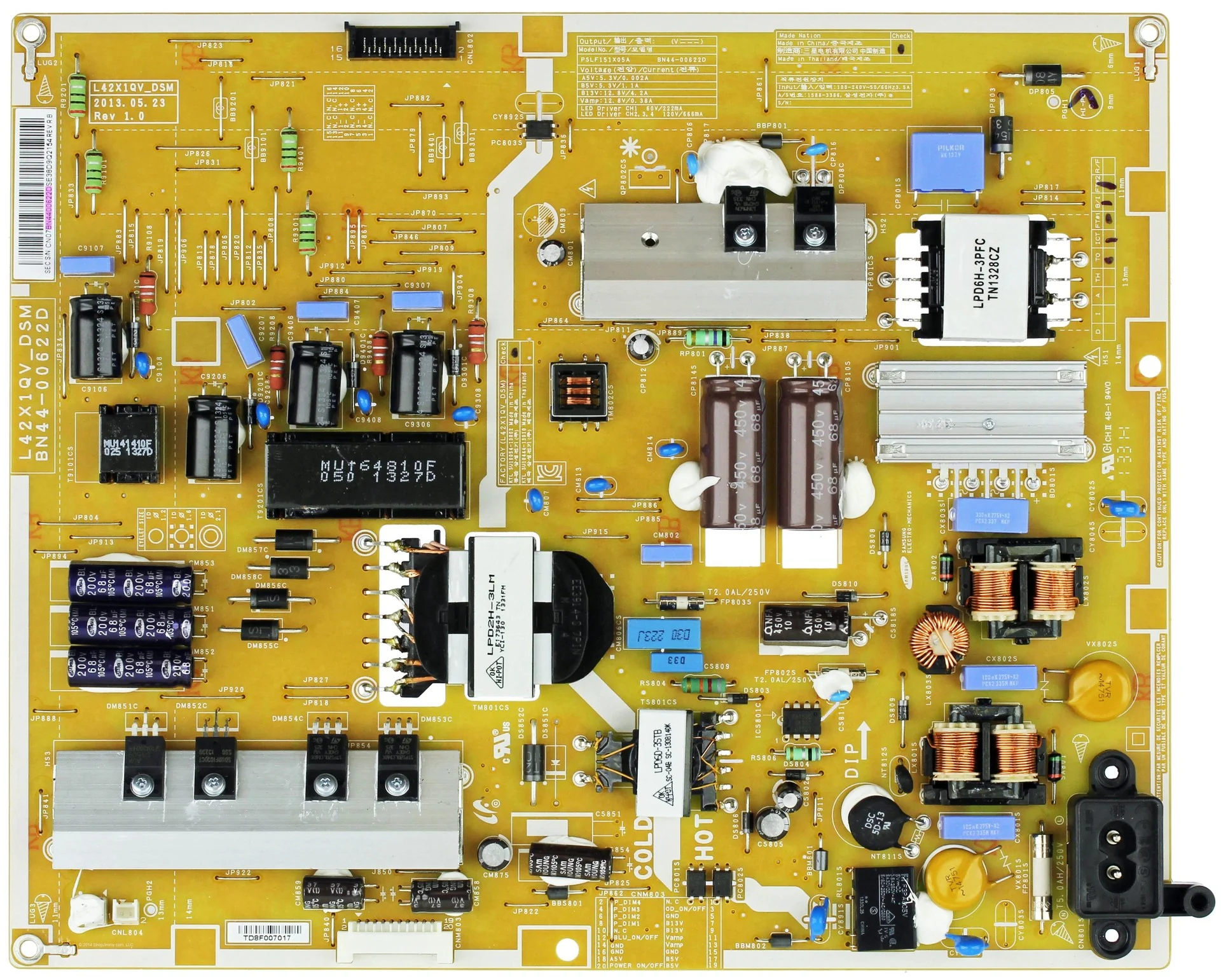 Placa de fonte de alimentação para TV Samsung - Bn44-00622D