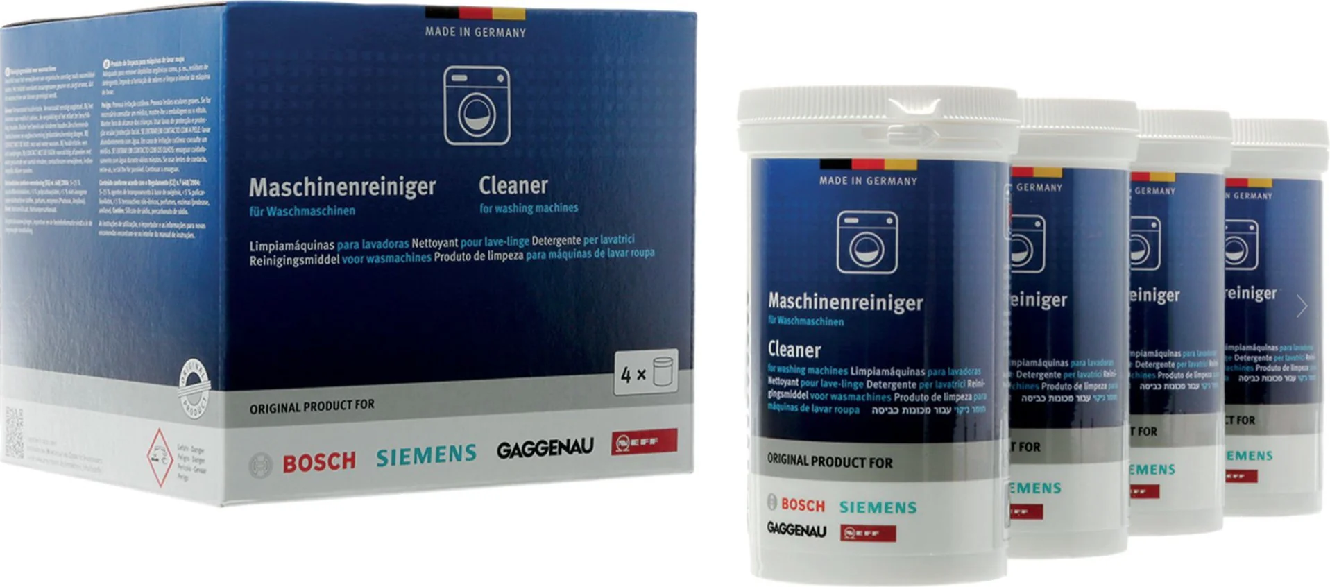 Produto de limpeza para máquinas de lavar roupa Pack de 4 unidades! - 00311928